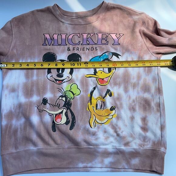 Disney Mickey & Friends Tie Dye Cotton Crew Neck Long Sleeve Sweatshirt Size M - Picture 7 of 8